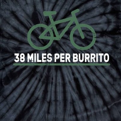 38 Miles Per Burrito Bike Ride Tie-Dye T-Shirt