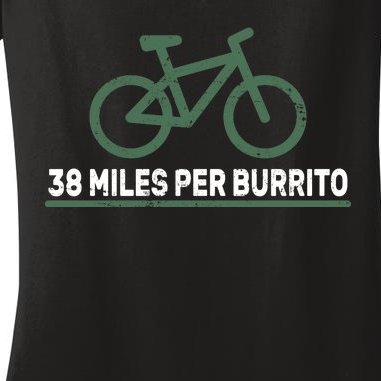 38 Miles Per Burrito Bike Ride Women's V-Neck T-Shirt