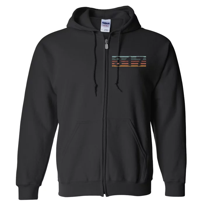 317 Area Code Retro Indiana Greenwood Full Zip Hoodie