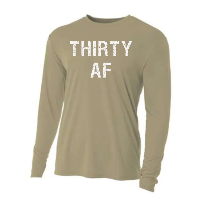 30 AF T Funny Thirty AF Cooling Performance Long Sleeve Crew