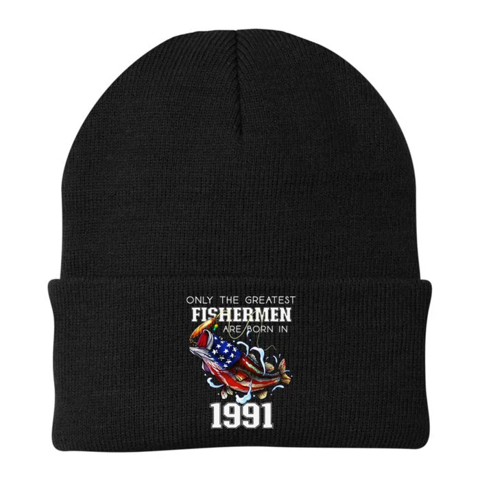 32nd Birthday 1991 Fishermen Bass Fishing 32 Years Old Knit Cap Winter Beanie