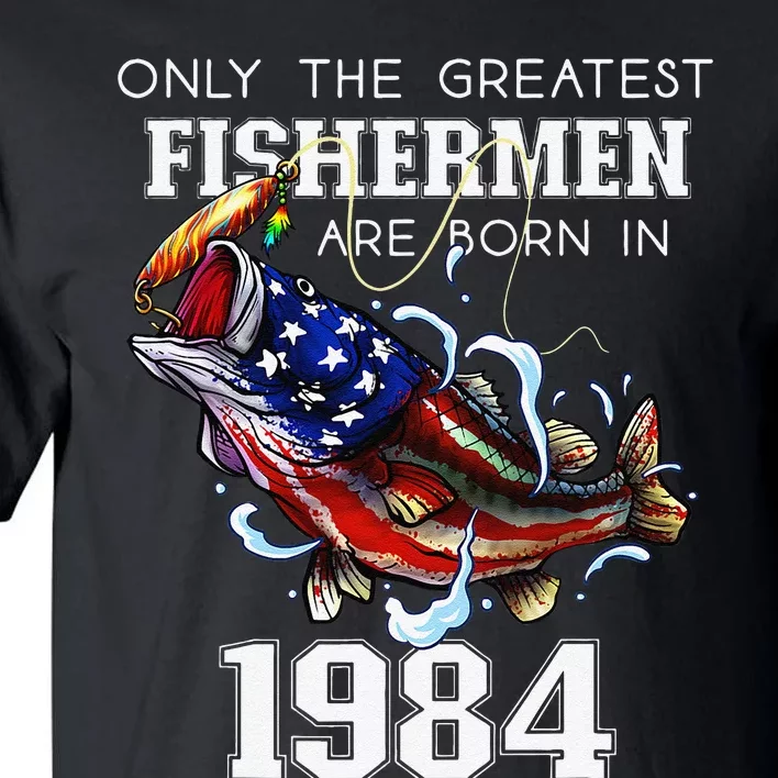 39th Birthday 1984 Fisherman Bass Fishing 39 Year Old Tall T-Shirt