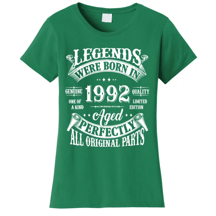 32nd Birthday 32 Years Old Vintage Legends Born In 1992 Women's T-Shirt