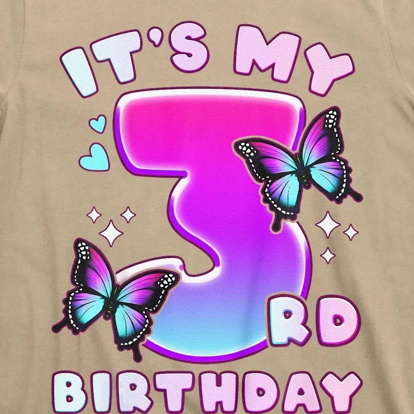 3rd Birthday, 3 Years, Butterflies And Number 3 T-Shirt