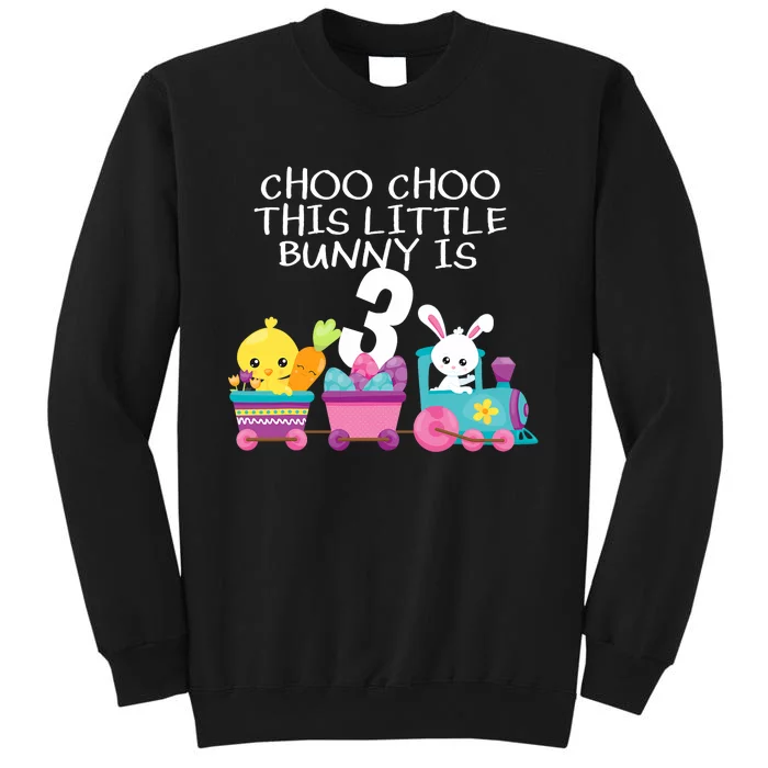 3rd Birthday 3 Easter Bunny 3 Year Old Train Outfit Sweatshirt