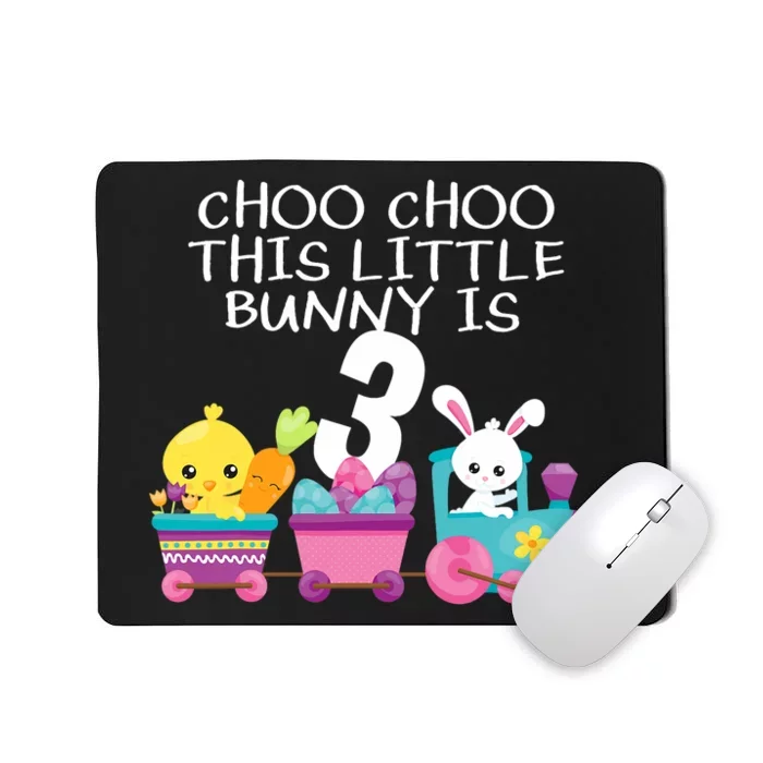 3rd Birthday 3 Easter Bunny 3 Year Old Train Outfit Mousepad