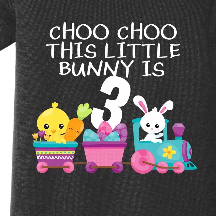 3rd Birthday 3 Easter Bunny 3 Year Old Train Outfit Baby Bodysuit