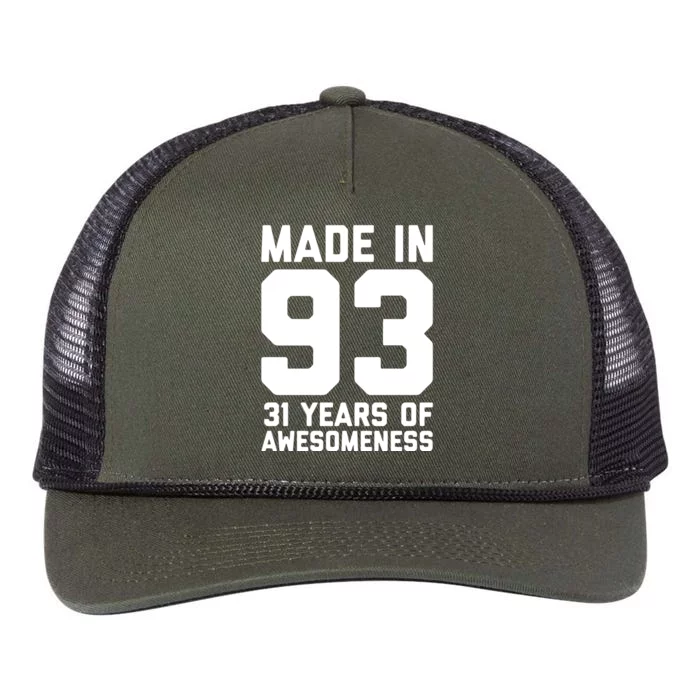 31st Birthday 31 Year Old Gift Women Son Daughter Long Sleeve Retro Rope Trucker Hat Cap