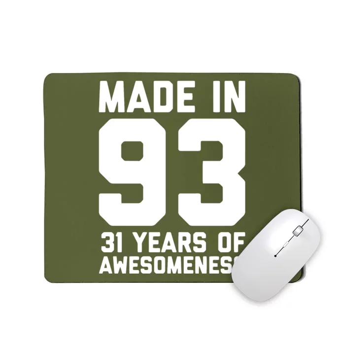 31st Birthday 31 Year Old Gift Women Son Daughter Long Sleeve Mousepad