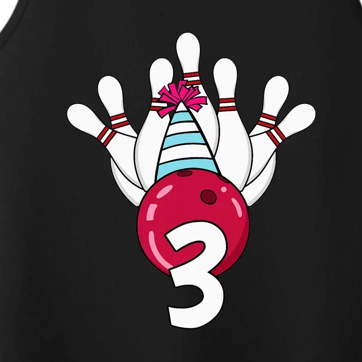 3 Birthday Bowling Theme Bowler 3rd Bday Party Performance Tank