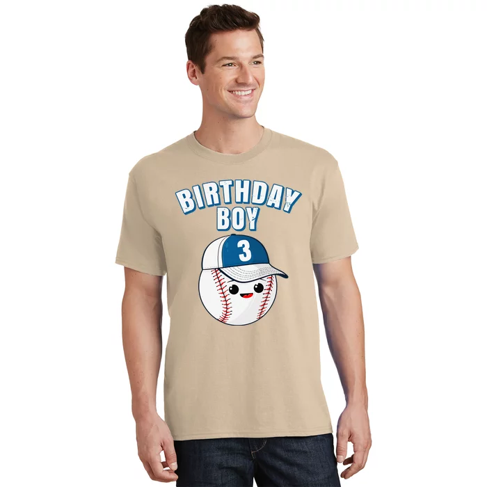 3rd Birthday Baseball Big Number Three 3 Year Old Cute Funny Gift T-Shirt