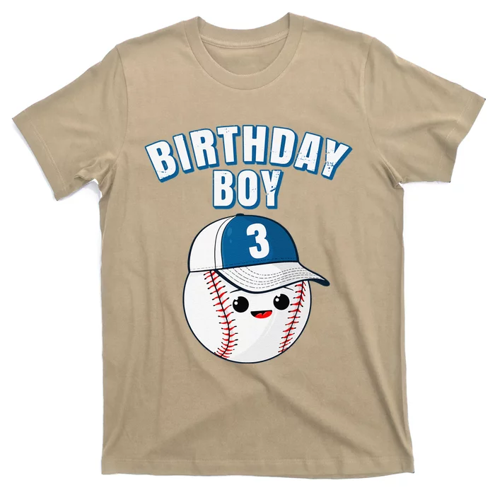 3rd Birthday Baseball Big Number Three 3 Year Old Cute Funny Gift T-Shirt