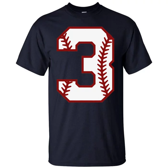 3rd Birthday Baseball Big Number Three 3 Year Old Cute Gift Tall T-Shirt