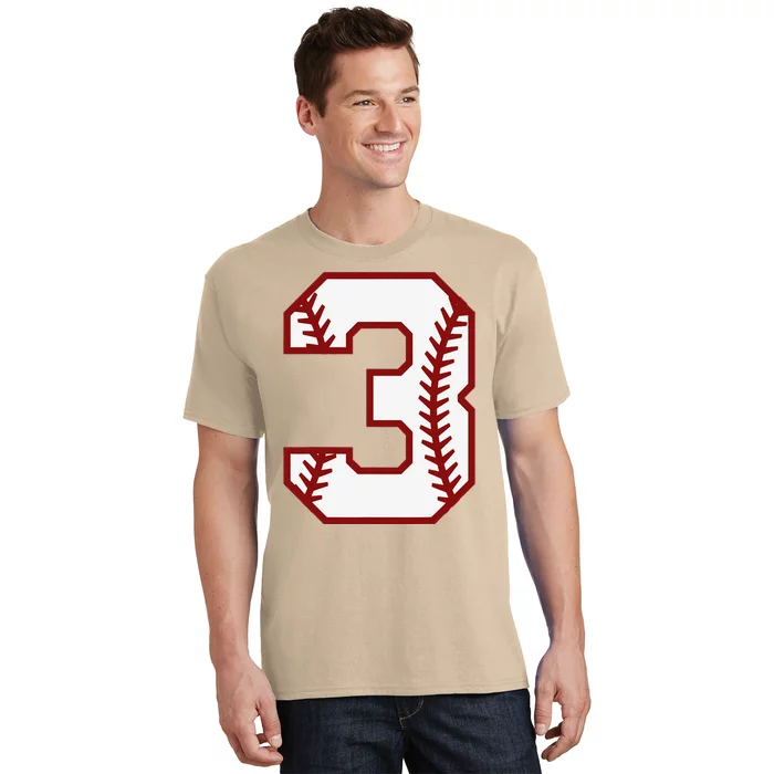 3rd Birthday Baseball Big Number Three 3 Year Old Cute Gift T-Shirt