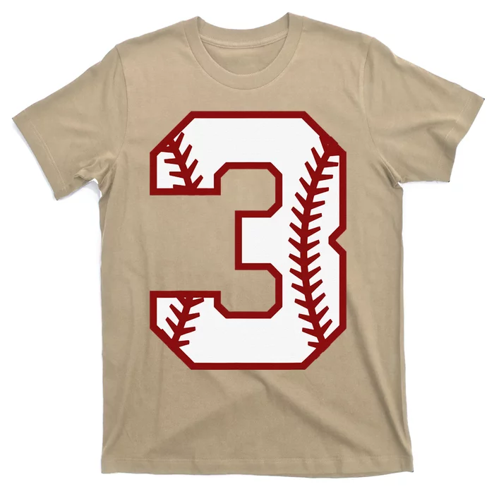 3rd Birthday Baseball Big Number Three 3 Year Old Cute Gift T-Shirt