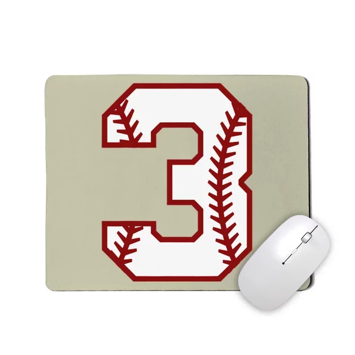 3rd Birthday Baseball Big Number Three 3 Year Old Cute Gift Mousepad