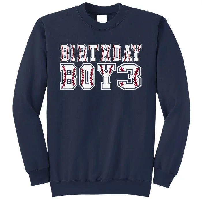 3rd Birthday Baseball Big Number Three 3 Year Old Day Funny Sweatshirt