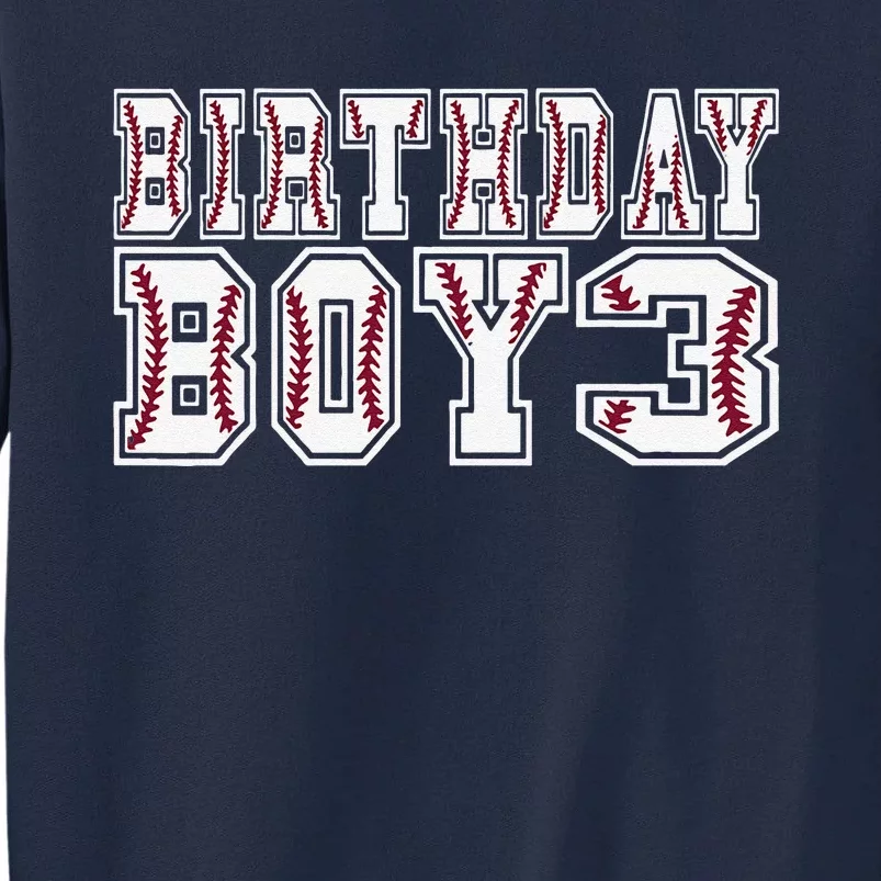 3rd Birthday Baseball Big Number Three 3 Year Old Day Funny Tall Sweatshirt