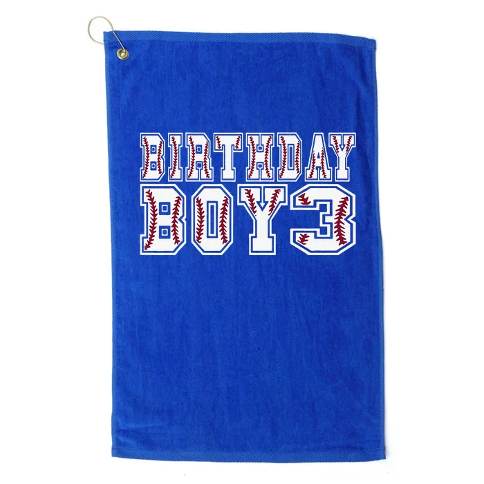 3rd Birthday Baseball Big Number Three 3 Year Old Day Funny Platinum Collection Golf Towel