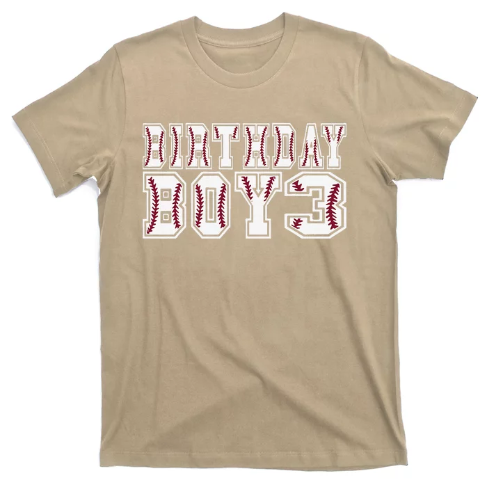 3rd Birthday Baseball Big Number Three 3 Year Old Day Funny T-Shirt