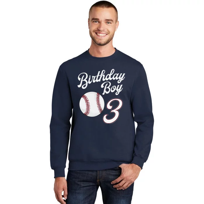 3rd Birthday Baseball Big Number Three 3 Year Old Day Gift Sweatshirt