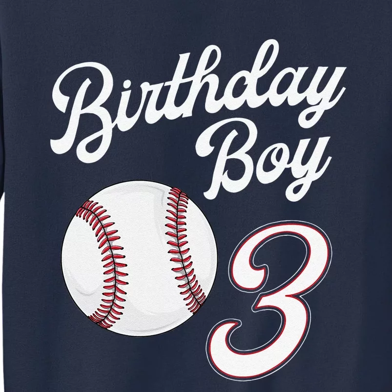 3rd Birthday Baseball Big Number Three 3 Year Old Day Gift Sweatshirt