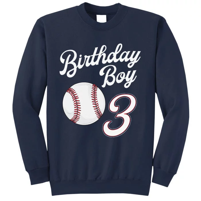 3rd Birthday Baseball Big Number Three 3 Year Old Day Gift Sweatshirt