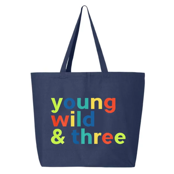 3rd Birthday Boy Funny Young Wild & Three 25L Jumbo Tote