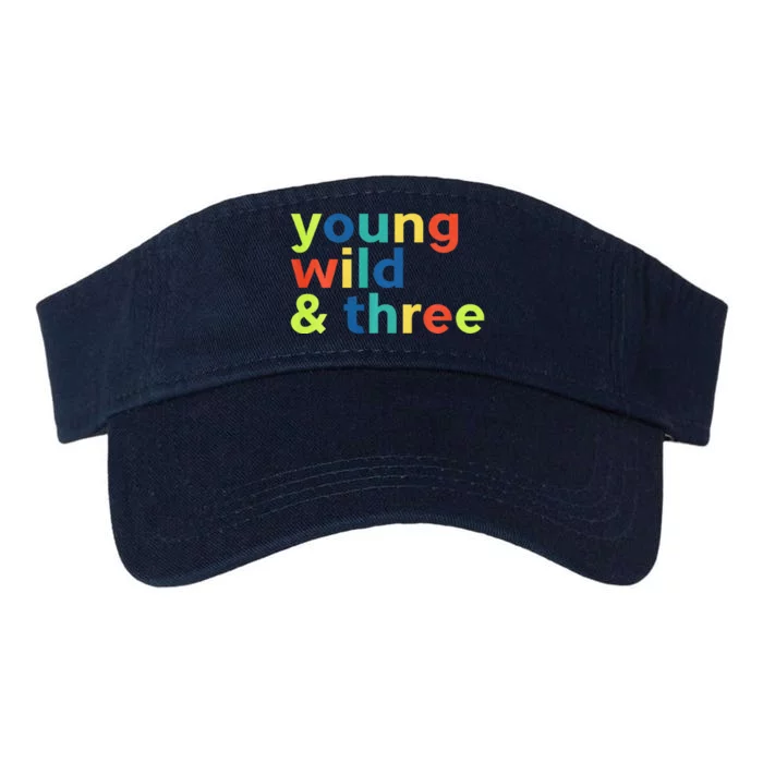 3rd Birthday Boy Funny Young Wild & Three Valucap Bio-Washed Visor