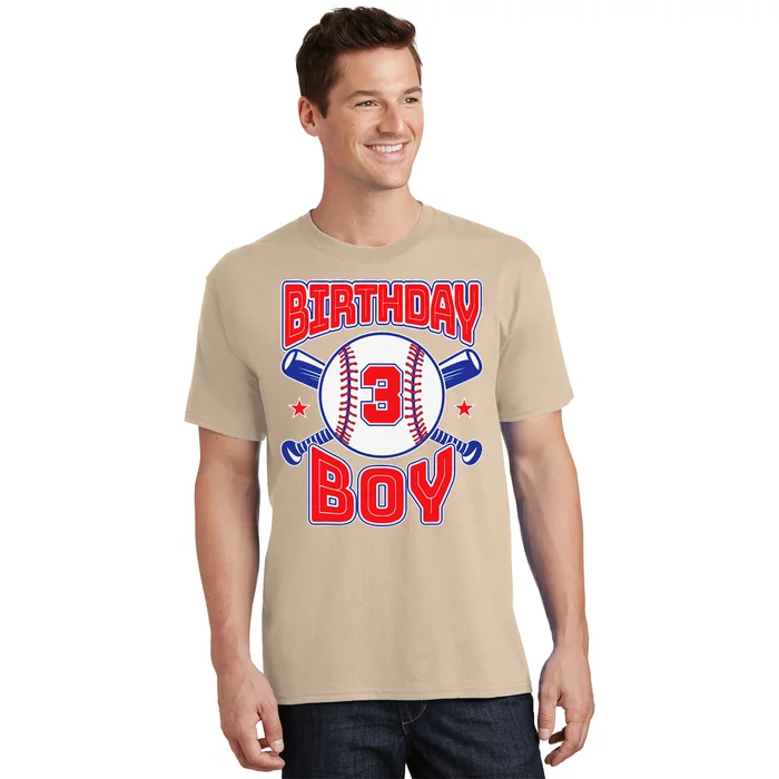 3rd Birthday Baseball Big Number Three 3 Year Old Gift T-Shirt