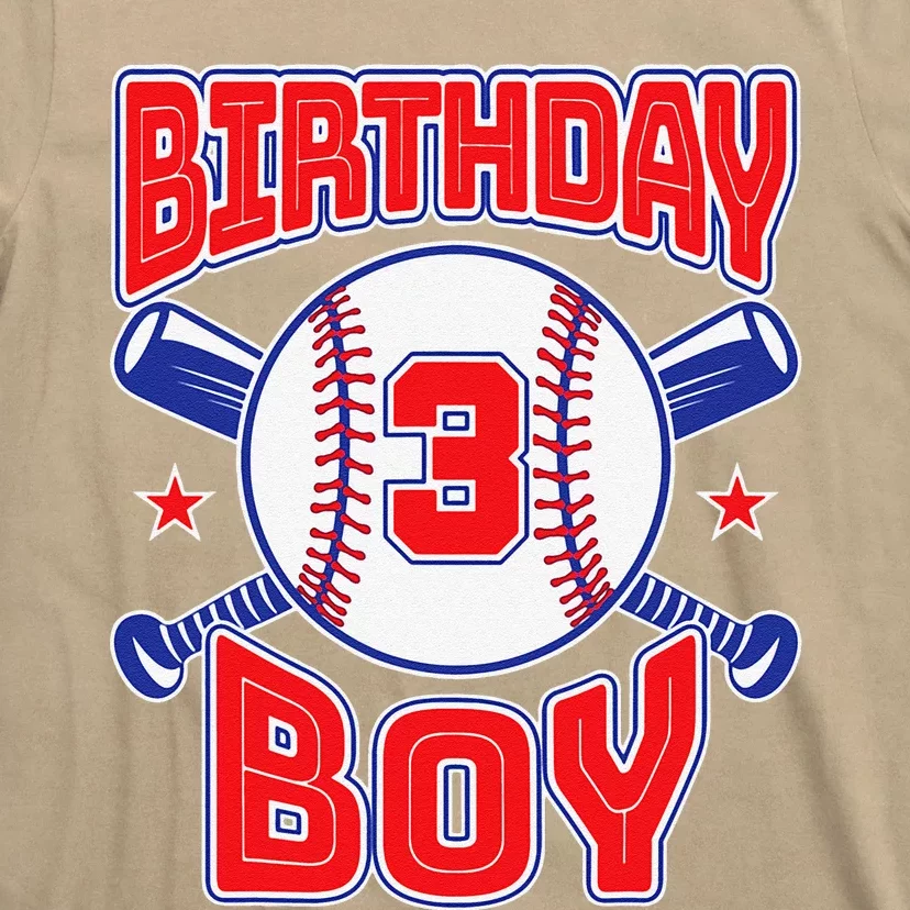 3rd Birthday Baseball Big Number Three 3 Year Old Gift T-Shirt