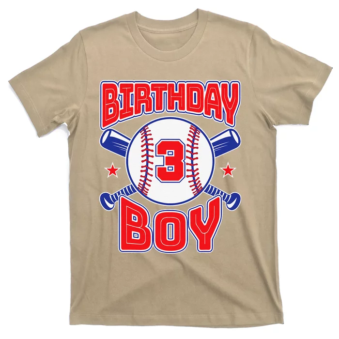 3rd Birthday Baseball Big Number Three 3 Year Old Gift T-Shirt