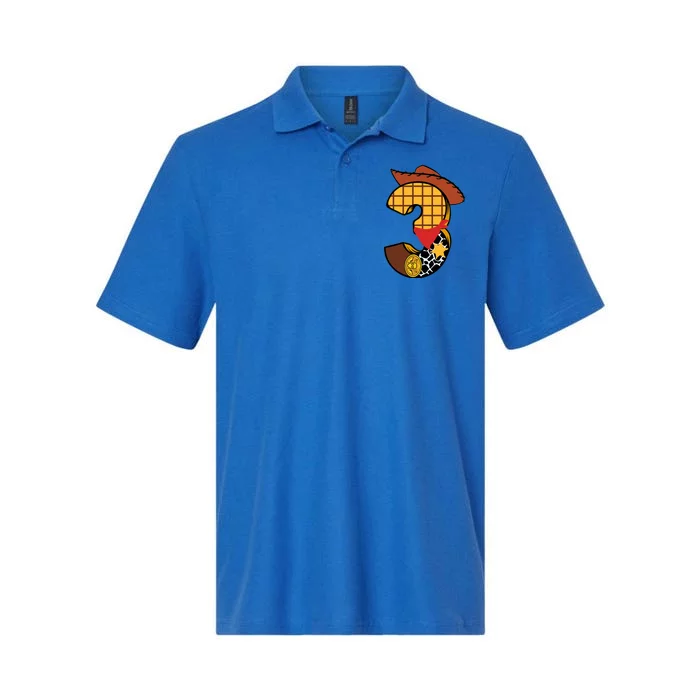 3rd Birthday Cowboy Softstyle Adult Sport Polo