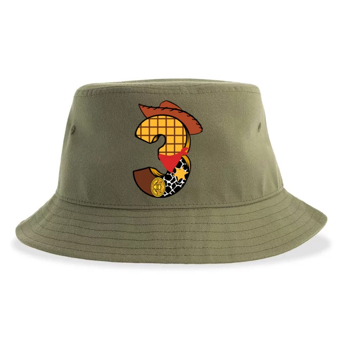 3rd Birthday Cowboy Sustainable Bucket Hat