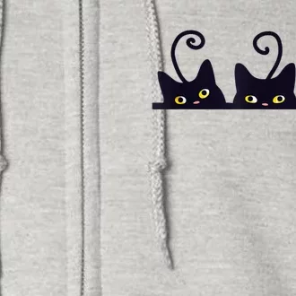 3 Black Cats Funny Cat Lovers Design Girl Boy Cat Full Zip Hoodie