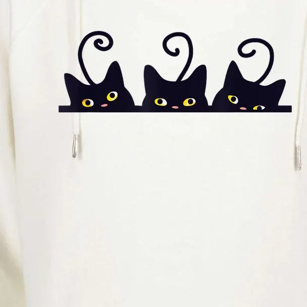 3 Black Cats Funny Cat Lovers Design Girl Boy Cat Womens Funnel Neck Pullover Hood