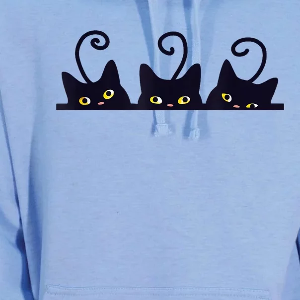 3 Black Cats Funny Cat Lovers Design Girl Boy Cat Unisex Surf Hoodie