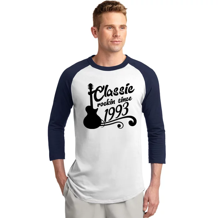 30th Birthday Classic Rockin Since 1993 Baseball Sleeve Shirt