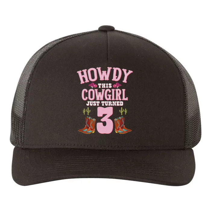 3rd Birthday Cow howdy Western Themed Birthday Yupoong Adult 5-Panel Trucker Hat