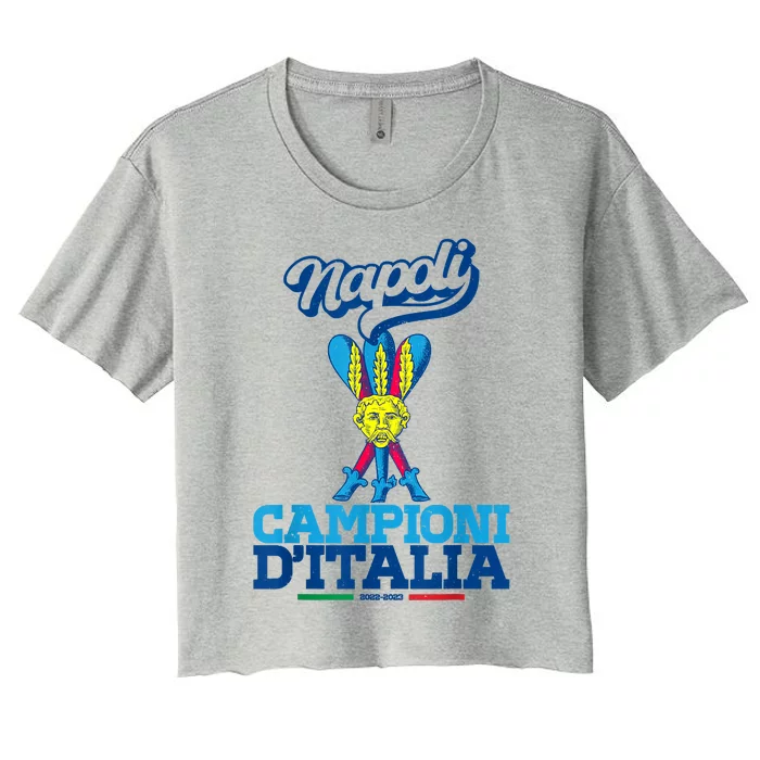 3 Bastoni Campioni DItalia Napoli Tifosi Napoletani 1926 Women's Crop Top Tee