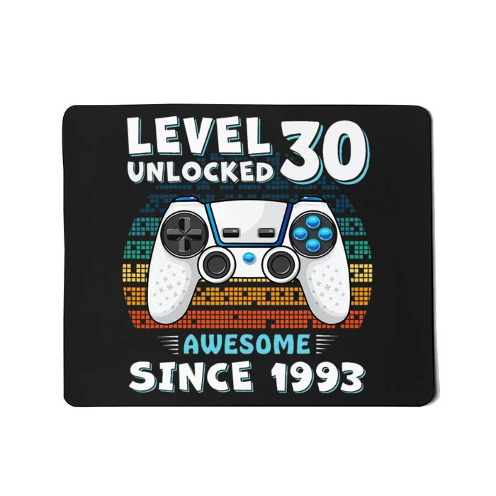 30 Birthday Decorations Gamer Men Video 1993 30th Birthday Mousepad