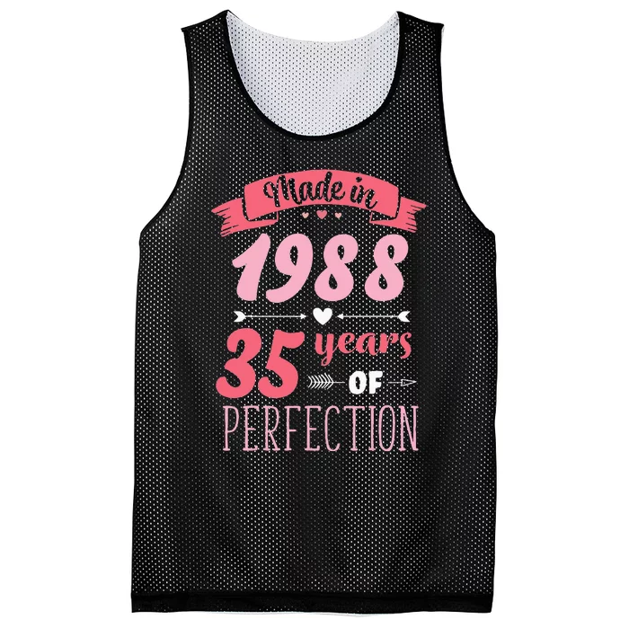 35 Birthday Decorations Women Female 35th BDay 1988 Birthday Mesh Reversible Basketball Jersey Tank