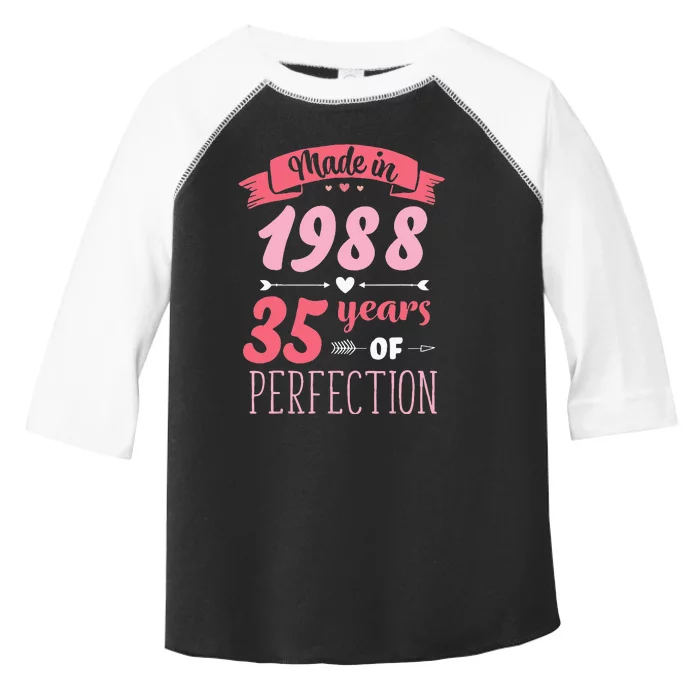 35 Birthday Decorations Women Female 35th BDay 1988 Birthday Toddler Fine Jersey T-Shirt