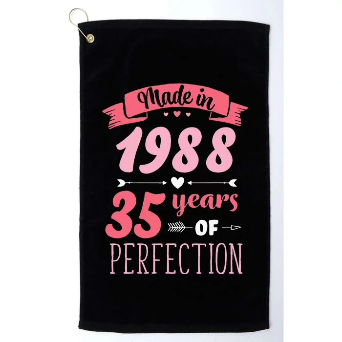 35 Birthday Decorations Women Female 35th BDay 1988 Birthday Platinum Collection Golf Towel