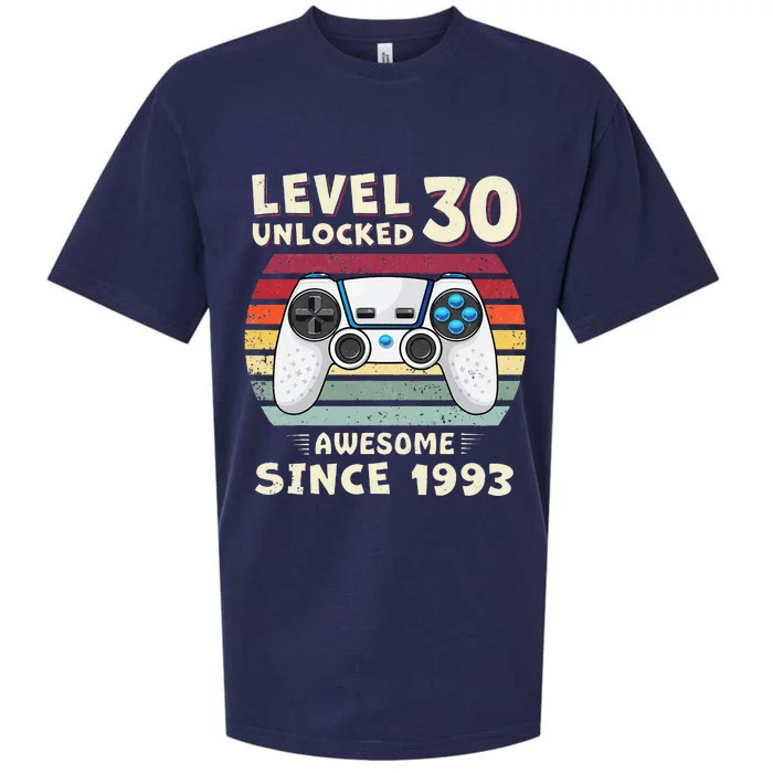 30 Birthday Decorations Gamer Men Video 1993 30th Birthday Sueded Cloud Jersey T-Shirt