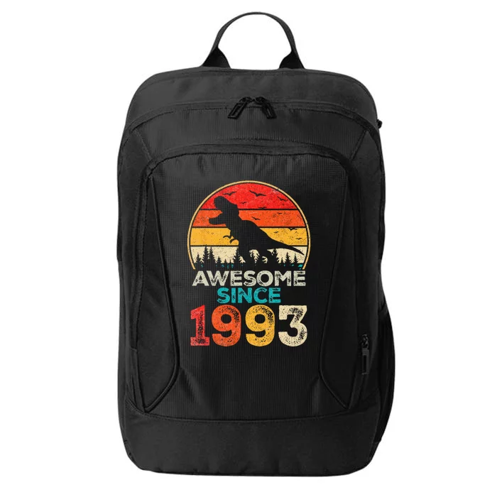 30th Birthday Dinosaur 30 Year Old Awesome Since 1993 Gift City Backpack