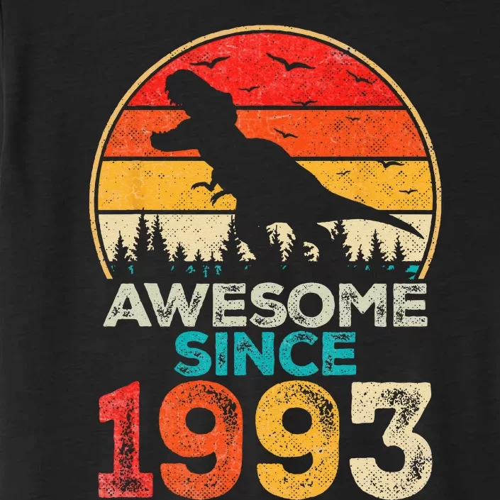 30th Birthday Dinosaur 30 Year Old Awesome Since 1993 Gift ChromaSoft Performance T-Shirt