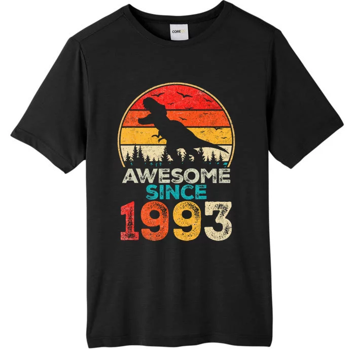 30th Birthday Dinosaur 30 Year Old Awesome Since 1993 Gift ChromaSoft Performance T-Shirt