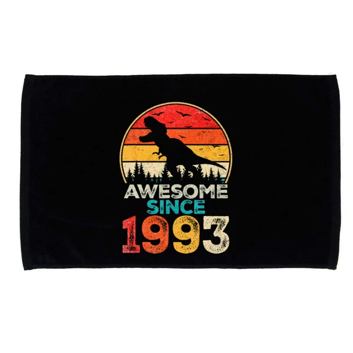 30th Birthday Dinosaur 30 Year Old Awesome Since 1993 Gift Microfiber Hand Towel