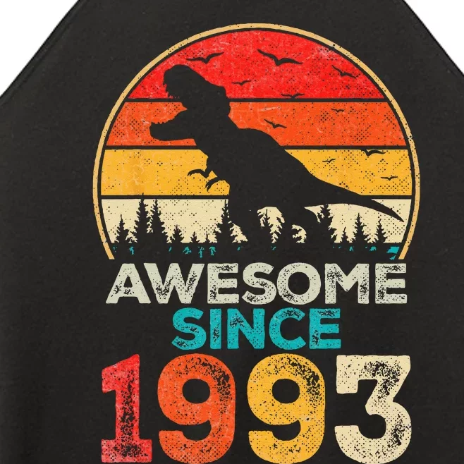 30th Birthday Dinosaur 30 Year Old Awesome Since 1993 Gift Women’s Perfect Tri Rocker Tank